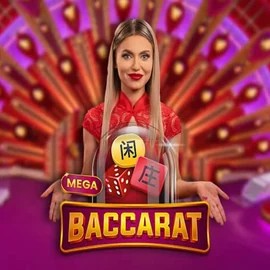 Mega Baccarat online game logo by Pragmatic Play on pinatacasinos.es